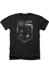 Justice League Movie Shield Of Emblems Adult Heather Tee / T-shirt In Black