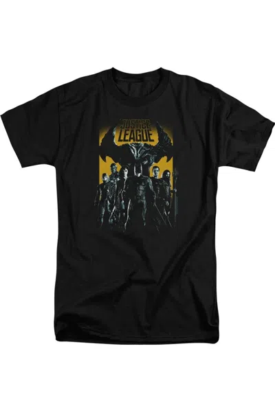 Justice League Movie Stand Up To Evil Short Sleeve Adult Tall Tee / T-shirt In Black