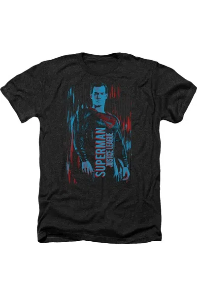 Justice League Movie Superman Adult Heather Tee / T-shirt In Black