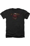 Justice League Movie Superman Logo Adult Heather Tee / T-shirt In Black