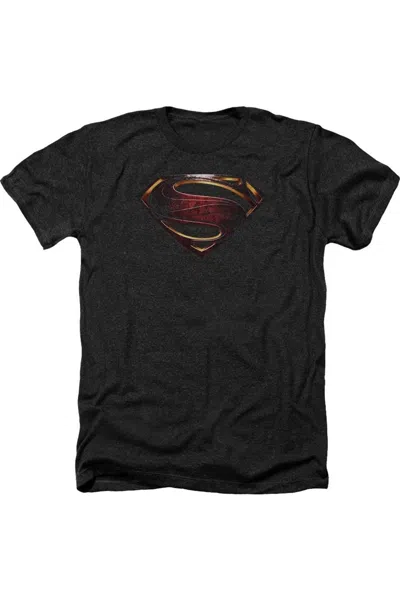 Justice League Movie Superman Logo Adult Heather Tee / T-shirt In Black