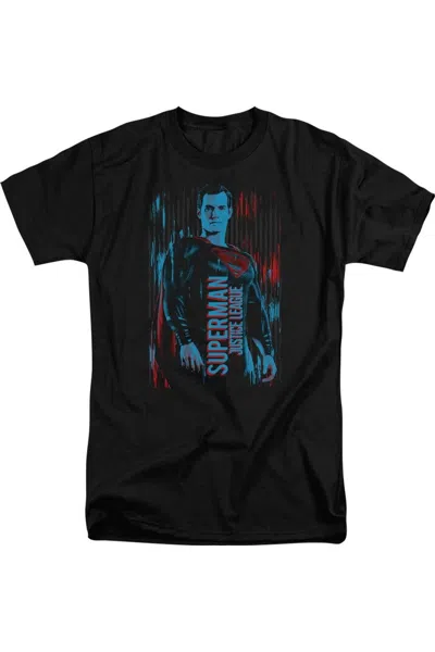 Justice League Movie Superman Short Sleeve Adult Tall Tee / T-shirt In Black
