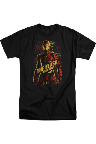 Justice League Movie The Flash Short Sleeve Adult Tall Tee / T-shirt In Black