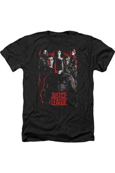 Justice League Movie The League Adult Heather Tee / T-shirt In Black