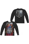 Justice League Movie The League (front/back Print) Long Sleeve Adult Poly Crew Tee / T-shirt In White