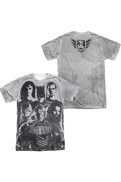 Justice League Movie The League (front/back Print) Short Sleeve Adult Poly Crew Tee / T-shirt In White