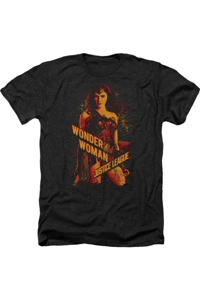 Justice League Movie Wonder Woman Adult Heather Tee / T-shirt In Black