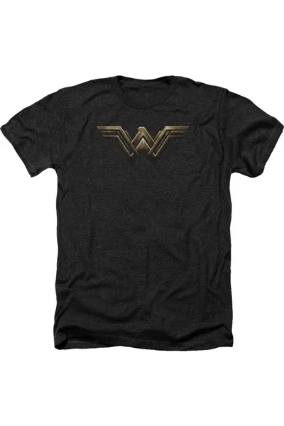 Justice League Movie Wonder Woman Logo Adult Heather Tee / T-shirt In Black