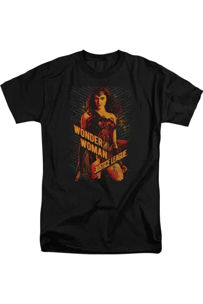 Justice League Movie Wonder Woman Short Sleeve Adult Tall Tee / T-shirt In Black