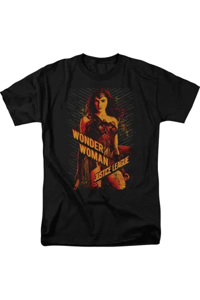 Justice League Movie Wonder Woman Short Sleeve Adult Tee / T-shirt In Black