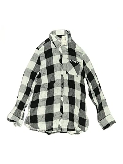 Pre-owned Justice Kids' Long Sleeve Button Down Shirt In Silver