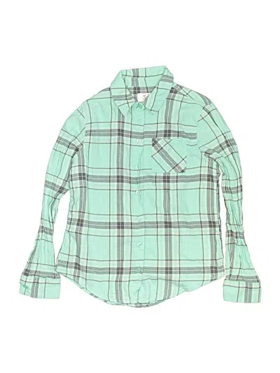 Pre-owned Justice Kids' Long Sleeve Polo Shirt In Green