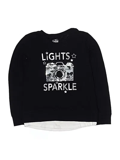 Pre-owned Justice Kids' Long Sleeve T-shirt In Black