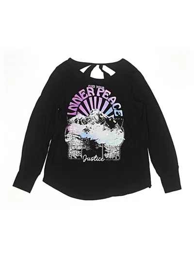 Pre-owned Justice Kids' Long Sleeve T-shirt In Black