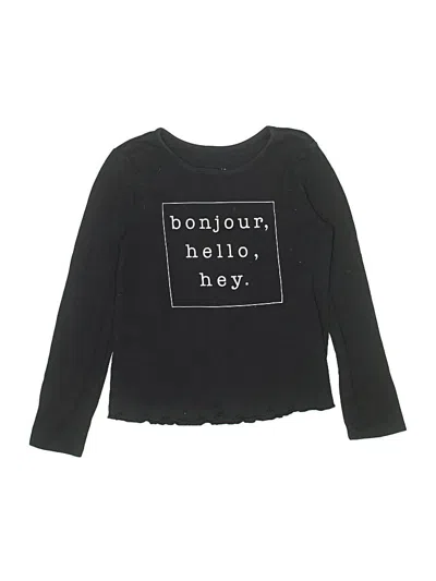 Pre-owned Justice Kids' Long Sleeve T-shirt In Black