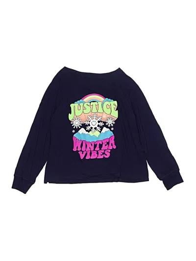 Pre-owned Justice Kids' Long Sleeve T-shirt In Blue