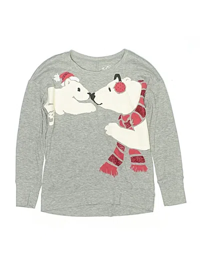 Pre-owned Justice Kids' Long Sleeve T-shirt In Gray