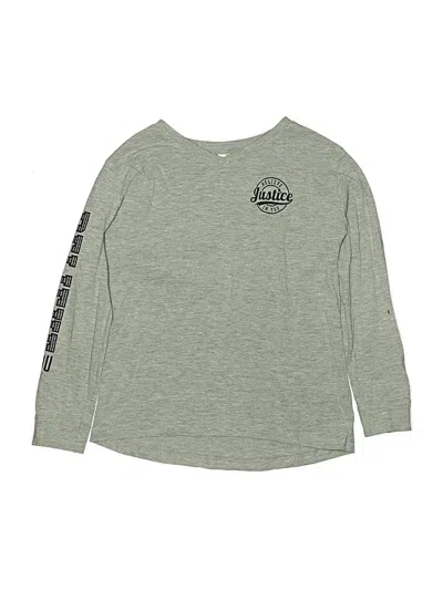 Pre-owned Justice Kids' Long Sleeve T-shirt In Gray