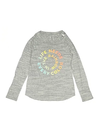 Pre-owned Justice Kids' Long Sleeve T-shirt In Gray