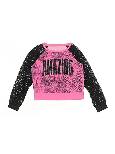 Pre-owned Justice Kids' Long Sleeve T-shirt In Pink