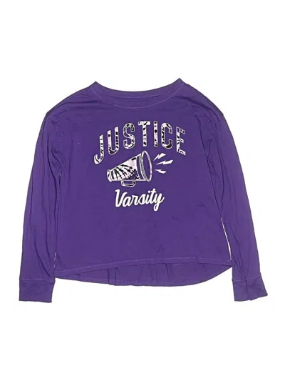 Pre-owned Justice Kids' Long Sleeve T-shirt In Purple
