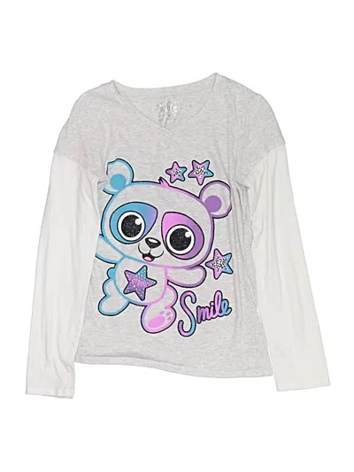 Pre-owned Justice Kids' Long Sleeve T-shirt In Silver