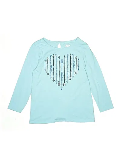 Pre-owned Justice Kids' Long Sleeve T-shirt In Teal