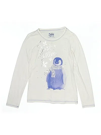 Pre-owned Justice Kids' Long Sleeve T-shirt In White