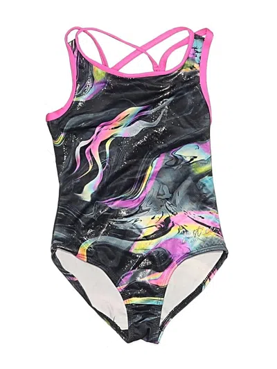 Pre-owned Justice Kids' One Piece Swimsuit In Black