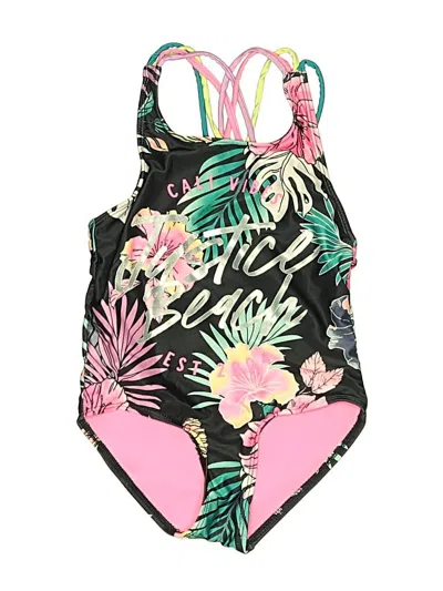 Pre-owned Justice Kids' One Piece Swimsuit In Black