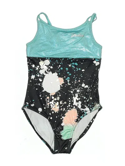 Pre-owned Justice Kids' One Piece Swimsuit In Blue