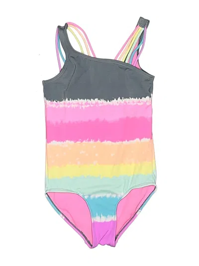 Pre-owned Justice Kids' One Piece Swimsuit In Gray