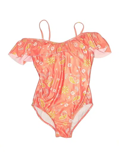 Pre-owned Justice Kids' One Piece Swimsuit In Orange