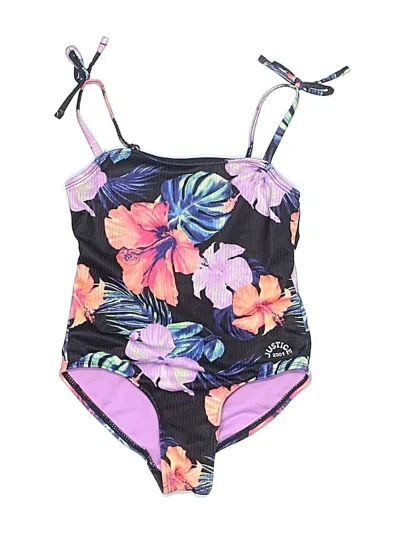Pre-owned Justice Kids' One Piece Swimsuit In Purple