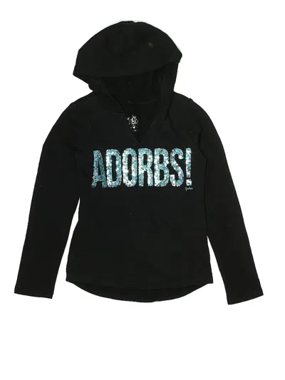 Pre-owned Justice Kids' Pullover Hoodie In Black