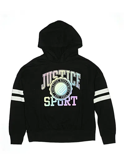 Pre-owned Justice Kids' Pullover Hoodie In Black