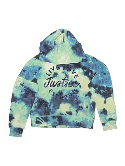 Pre-owned Justice Kids' Pullover Hoodie In Teal