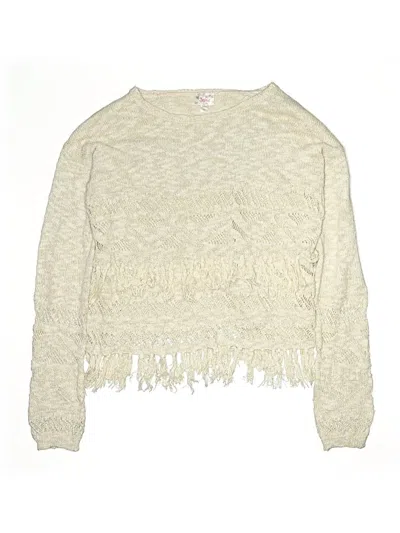 Pre-owned Justice Kids' Pullover Sweater In Ivory