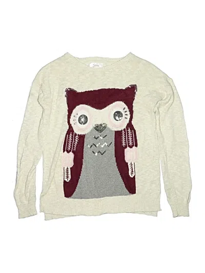 Pre-owned Justice Kids' Pullover Sweater In Ivory