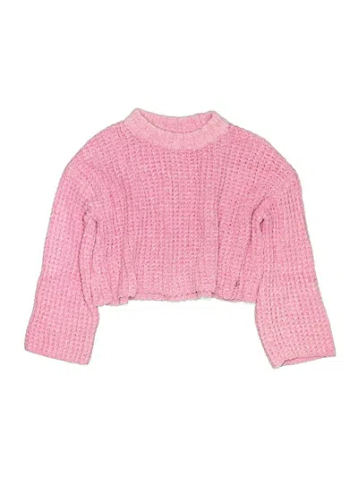 Pre-owned Justice Kids' Pullover Sweater In Pink
