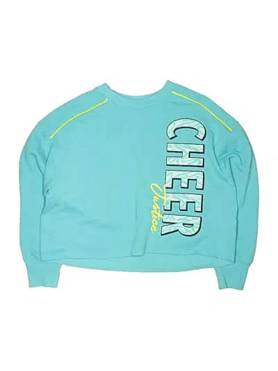 Pre-owned Justice Kids' Pullover Sweater In Teal