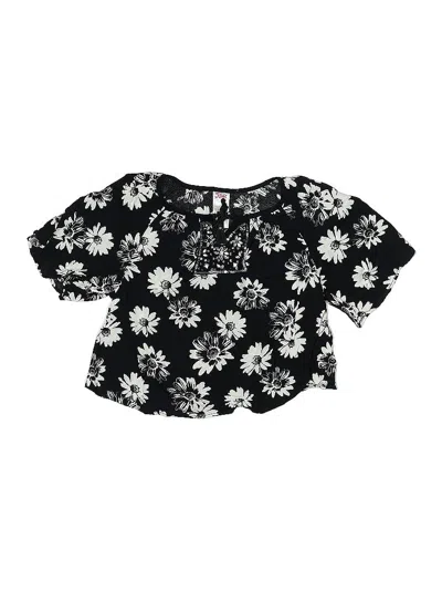 Pre-owned Justice Kids' Short Sleeve Blouse In Black