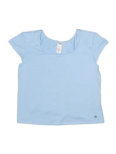 Pre-owned Justice Kids' Short Sleeve Top Blue Scoop Neck Tops