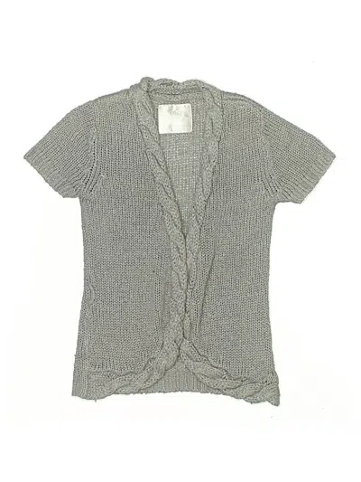Pre-owned Justice Kids' Short Sleeve Top Gray Plunge Neckline Tops