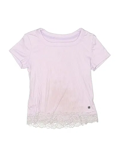 Pre-owned Justice Kids' Short Sleeve Top Purple Crew Neck Tops