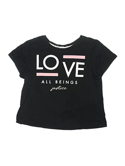 Pre-owned Justice Kids' Short Sleeve T-shirt In Black