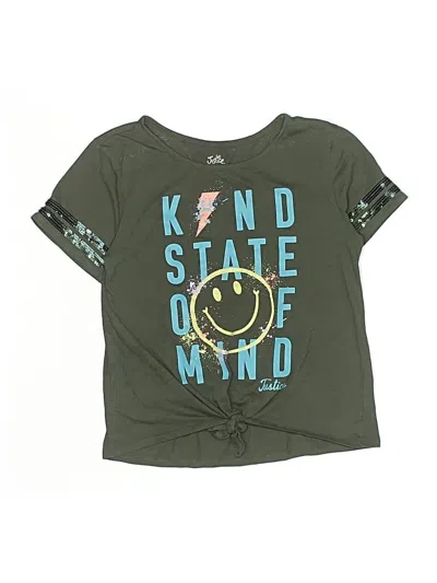 Pre-owned Justice Kids' Short Sleeve T-shirt In Green