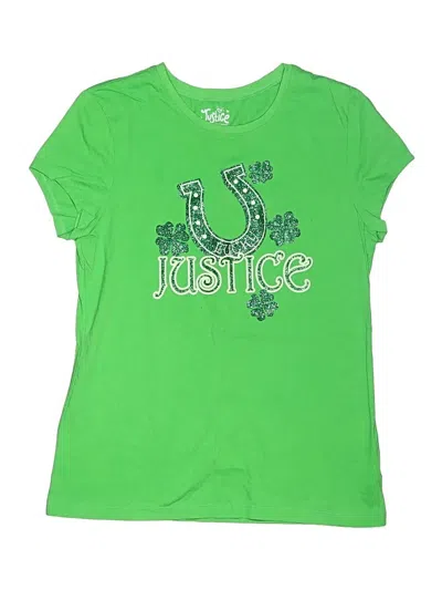 Pre-owned Justice Kids' Short Sleeve T-shirt In Green