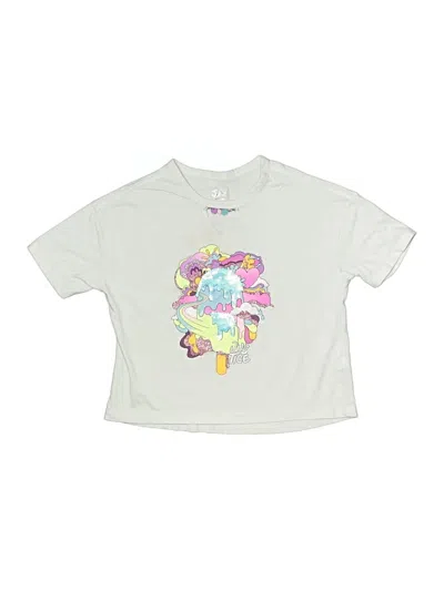 Pre-owned Justice Kids' Short Sleeve T-shirt In Ivory