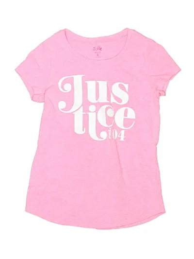 Pre-owned Justice Kids' Short Sleeve T-shirt In Pink